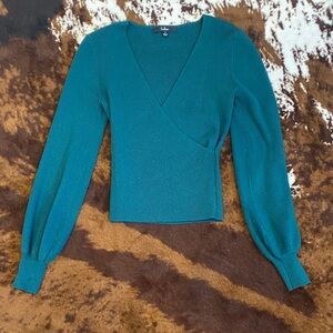 Lulu's Teal V-Neck Sweater